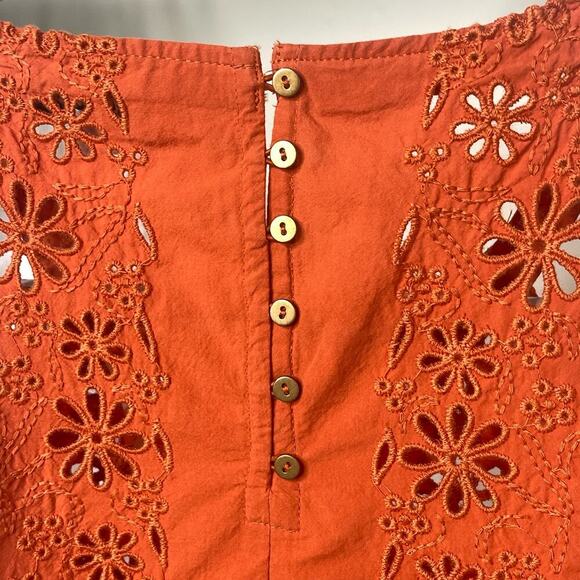 Madewell Eyelet A-Line Halter Tank Top in Copperwashed Orange XXS NWT - Picture 7 of 8